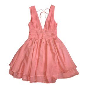 Abercrombie & Fitch Dress Womens Size XS Coral Flirty Tiered Mini Coquette